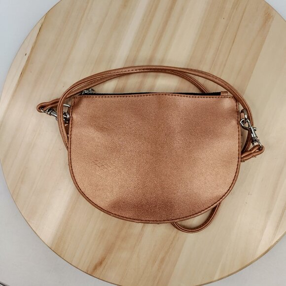 Zac Posen Bloomingdales Rose Gold Faux Leather Pouch Cross Body Mini Bag - Picture 2 of 8